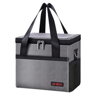 JX BOX 方形保冰袋, 大容量10L/16L/25L, 保溫保冷側背包, 質感灰, 1個, 中