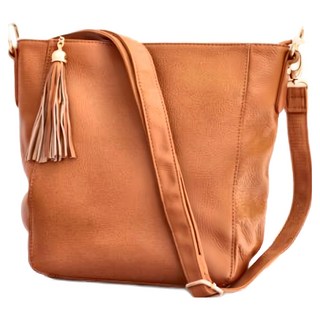 頭層牛皮大容量流蘇肩背袋, 棕色, 33 x 30 x 25 x 11cm, 1個