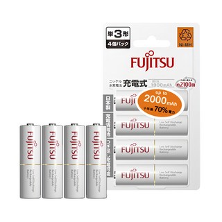 FUJITSU 富士通 3號 AA 鎳氫充電電池 (最小1900mAh), DC 1.2V, 4顆, 1組