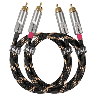 FIIO 飛傲 雙RCA公轉RCA公 音源對錄線 鍍銀銅線 石墨烯層 魚絲編織, LR-RCA4L, 1組, 編織線