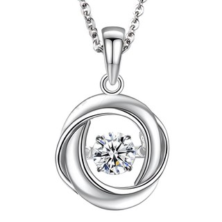 Crossfor 日本進口主鑽 Dancing Stone系列 925純銀懸浮閃動項鍊