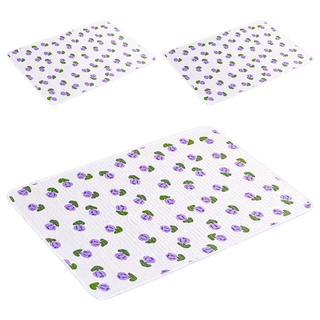 防水透氣保潔墊 聚脂纖維+親膚棉+矽膠底 3件套裝, 70 x 50cm, 0.2cm, 鬱金香 白色