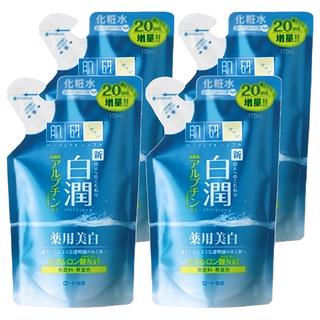 Hadalabo 肌研 白潤美白化粧水補充包 添加高純度熊果素 維他命C衍生物 及玻尿酸 水潤保濕, 170ml, 4包