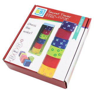 BS Toys 賓果塔 Set 益智玩具 猜塔遊戲 原木材質 邏輯思維 6歲以上, Multicolor, 1盒