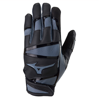 Mizuno 美津濃 打擊手套, 黑色 + 灰色, 1雙