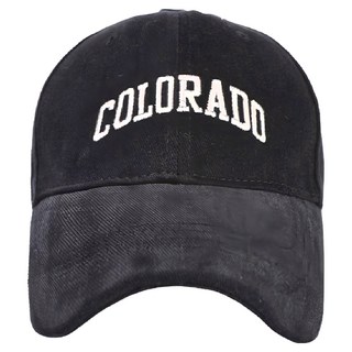 加大刺繡帽圍棒球帽, COLORADO 刺繡, 帽圍56-65cm, 黑色, 長7.5 x 寬20 x 深13cm/頭圍56~65cm, 1個