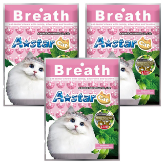 A star 貓星形薄荷潔牙骨 - 原味 Set 6入, 90g, 3包