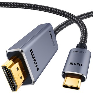 CODEWAY Type-C-HDMI 30Hz 4K影音傳輸線, 單一顏色, 1條, 1.5m