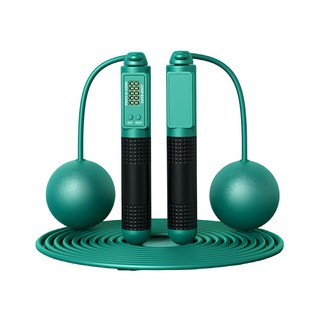MICHAEL FITNESS 麥克健身 智能跳繩兩用款, 跳繩280cm + 大球80g x 2顆, 墨綠色, 1組