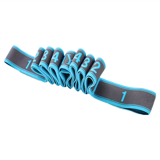 理享家 9分格體式瑜珈健身拉力繩 數字款, 藍色, 115 x 4cm, 1條