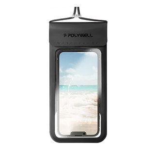 POLYWELL 寶利威爾 防水手機袋 PW15-T65-0298 7.2吋, 黑色, 1個