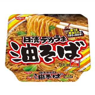NISSIN 日清 大盛裝日式炒麵 豚香醬油味 超大份量 添加豚脂和麻油醬油 富含香氣十足的大蒜, 1入