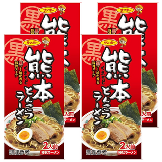 三寶 棒狀熊本豚骨風味拉麵 可搭配多種料理 濃郁湯頭 Q彈滑順, 4包