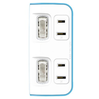 Tyson 太順電業 2切2座 2P便利型 節能小壁插 TS-022A 碧藍色, 1個