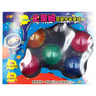 忍者兔 百變宇宙星球 果凍史萊姆 Set 6顆 附閃耀亮片, Multicolor, 574g, 1盒