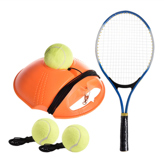 AD-ROCKET 自動回彈網球訓練器組 兒童款, 底座橘色/球拍藍色, 1組
