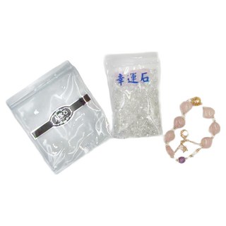 水晶招桃花手鍊 附淨化白水晶碎石, 時尚愛心粉, 13cm