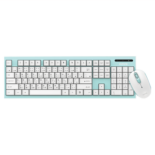 Kinyo 2.4GHz無線鍵鼠組 鍵盤450 x 135 x 25mm + 滑鼠100 x 60 x 38mm, GKBM-883G, 綠色, 1組