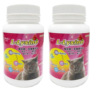 baelLi 百粒 離胺酸+蔓越莓 L-Lysine, 100g, 特別添加Lutein葉黃素、DHA, 2罐
