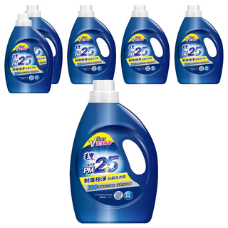 毛寶 PM2.5 制臭極淨 抗菌洗衣精 200種植物萃取去汙 添加PT酵素, 2.2kg, 6桶