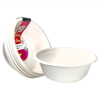 Shoenwei 順崴 植纖免洗紙碗500cc，一次性環保餐具，適用於家庭聚餐、戶外野餐，省時省力, 10個, 3組