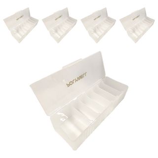 POLYWELL 寶利威爾 3C線材7格收納盒 PW15-T65-0646, 5個, 透明白