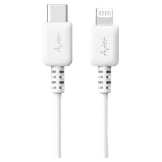 Avier COLOR MIX USB-C-Lightning 高速充電傳輸線, 支援3A, MFi認證, 1m, 白色, 1條