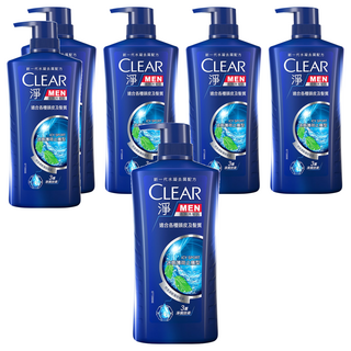 CLEAR 淨 男士冰爽薄荷止癢去屑洗髮乳 適合各種頭皮及髮質, 750g, 6瓶