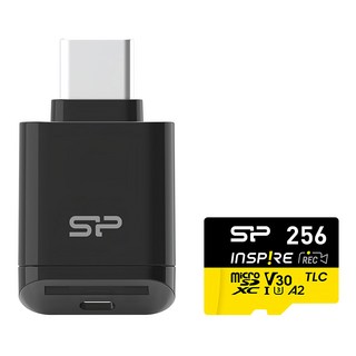 Silicon Power 廣穎電通 高速4K UHS-I U3 A2 microSDXC 高速記憶卡 附讀卡機 SP256GBSTXLA2VC2 空拍機/GoPro適用, 256GB, 1個