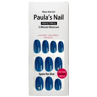 Paula's Nail 寶拉美甲 秒貼美甲 穿戴甲 Set 30片 - 3分鐘美甲 無需膠水, 莫藍迪金, 1組