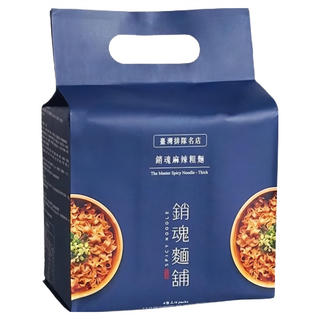 大師兄銷魂麵舖 銷魂麻辣粗麵 Set Q彈有嚼勁 以數十種中藥及蔬果手工熬煮 無添加防腐劑, 4包