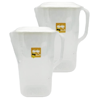 GIMI 吉米 大品味塑膠冷水壺, 17.3 x 10 x 22.5cm, 白色, 1.8L, 2個