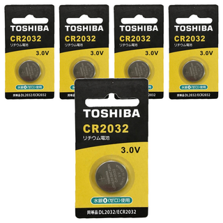 TOSHIBA 東芝 台灣公司貨 鈕扣電池 CR2032, 5個, 1入