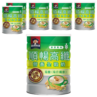 QUAKER 桂格 順暢高纖營養全穀奶, 600g, 6罐