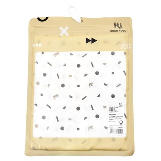 KU.KU Duckbill 酷咕鴨 KUKU PLUS 紗布澡巾-2入, 100%純棉 30 x 48 cm, 極簡幾何, 1包