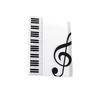A4 80頁 透明 樂譜收納夾 鋼琴鍵盤 音符設計, 1個