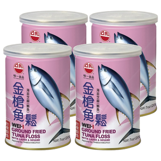 味一食品 海苔芝麻金槍魚鬆, 台灣名產, 罐裝外包裝, 200g, 4罐