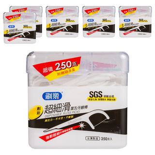 Shallop 刷樂 超細滑潔舌牙線棒, 7.5cm, 250支, 6盒