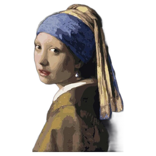 ArtLife 藝術生活 數字油畫 DIY DT003 50 x 40cm, 維梅爾 戴珍珠耳環的少女, 1個