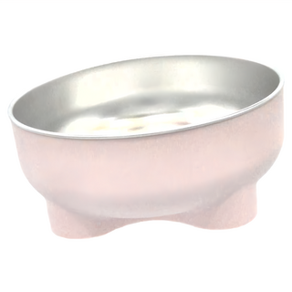 四葉幸運草 不鏽鋼寵物碗 15x9x13公分, 胭脂粉, 1個