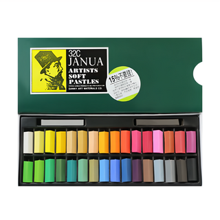 JANUA 老人牌 軟質粉彩 32色 S684, 顏色鮮麗典雅, 含膠量低, 1盒