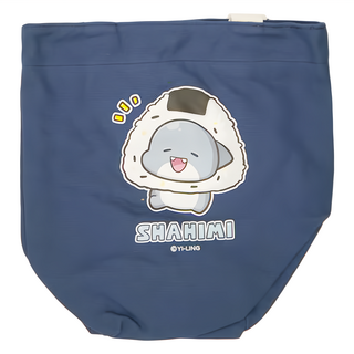 CCHING 青青文具 鯊西米手提袋 雙面圖案設計, 飯糰 藍色