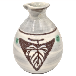 日本製 木葉刷白酒壺, 寬8.5cm x 壺身高11.5cm, 1個