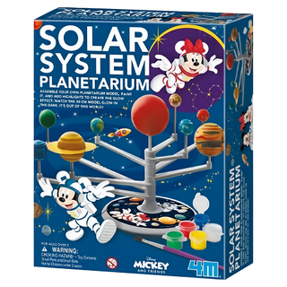 4M 迪士尼米奇星球儀套裝 自組太陽系儀模型 上色 30CM在黑暗中發光, 1盒, Multicolor