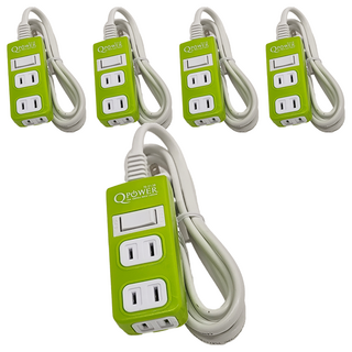 Tyson 太順電業 QPOWER 太超值 1切3座2P延長線 TS-213B, 1.8m, 顏色隨機, 5條