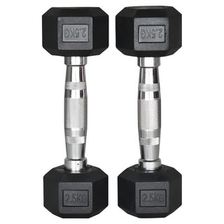 三次方 六角包膠啞鈴 2.5kg (台灣出貨), 2個