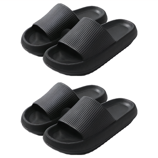 高彈力厚底拖鞋, 防水防油, 防滑耐磨, 一體成形, 黑色, 280mm