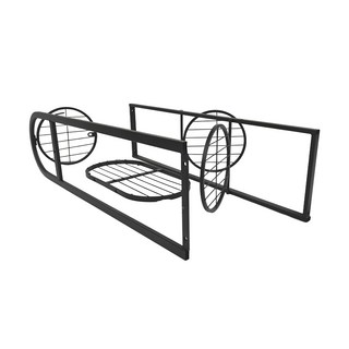 品屋 鐵藝多層園藝花架圓款 5盆 黑色 44.5x22x82CM, 4層