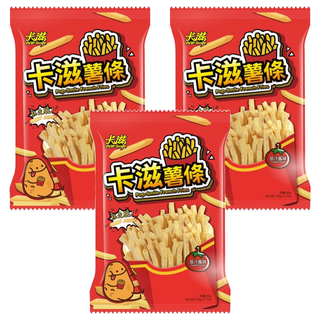 Pop-Smile 卡滋 鮮脆薯條 茄汁風味 兩倍大脆薯 中空餅體, 90g, 3包