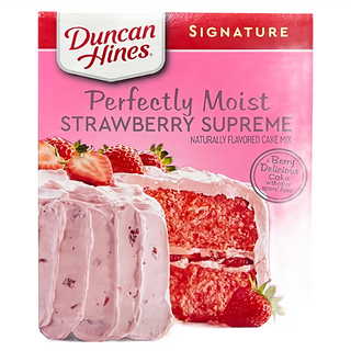 Duncanhines 草莓風味蛋糕粉 完美濕潤 草莓至尊, 432g, 1盒